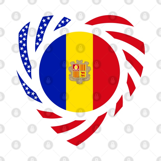 Andorran American Multinational Patriot Flag Series (Heart) by Village Values
