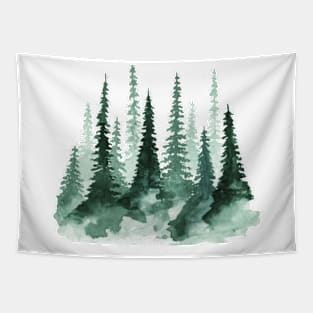 Watercolor Trees Tapestry