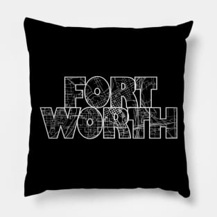 Fort Worth Street Map Pillow