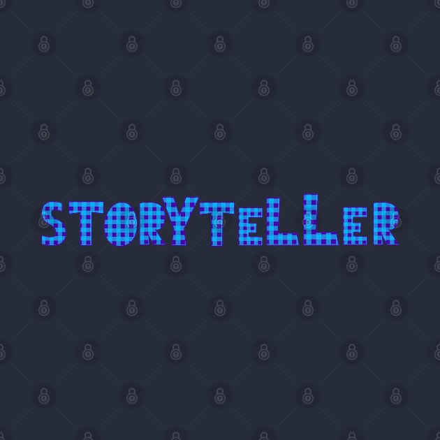 Storyteller blue and black check by PetraKDesigns