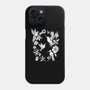 Wild Hummingbirds & Flowers, Magical Nature, Witchy, Goth Phone Case