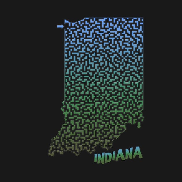 Indiana State Outline Maze & Labyrinth by gorff