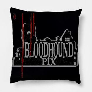 Bloodhound Pix Dripping Blood Logo Pillow