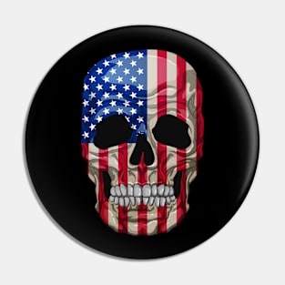 Skull, American flag Pin