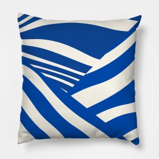 Abstract blue and white zebra lines Pillow