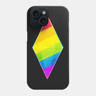 Rainbow Pride Plumbob w/colored outline Phone Case