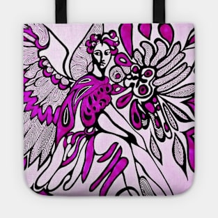 Purple Angel Drawing Tote