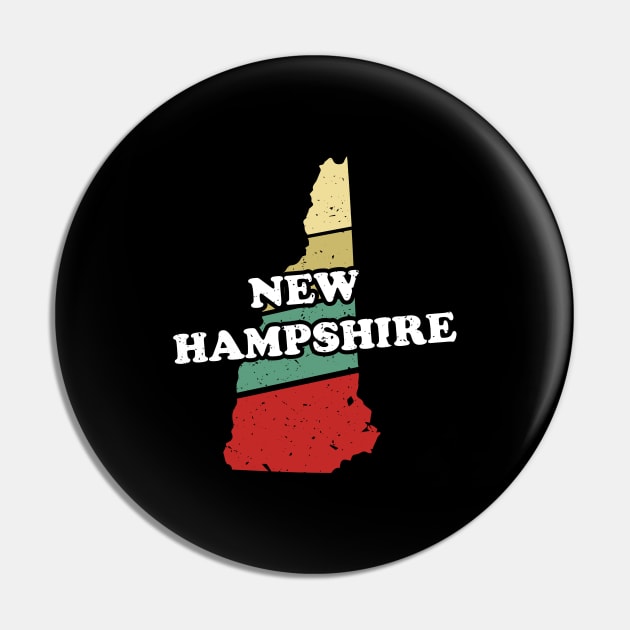 New Hampshire State Vintage Retro Souvenir print Pin by Blue Zebra