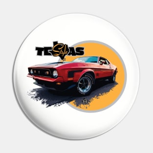 Texas Style Mustang Mach 1 Orange Pin