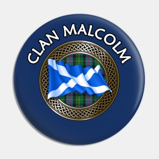 Clan Malcolm Crest & Tartan Knot Pin