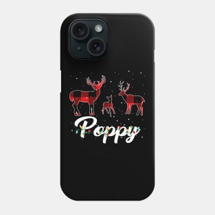 Poppy Reindeer Plaid Pajama Shirt Family Christmas Phone Case