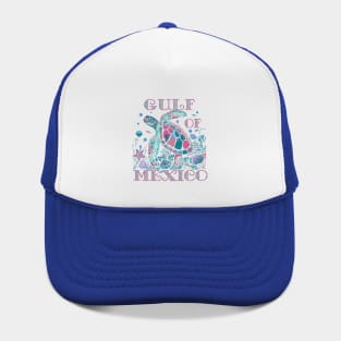 Gulf of Mexico Sea Turtle Nature Lover Coral Beach Sponge Art Hat
