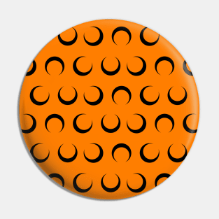 Happy Halloween Orange Moon Pattern Pin