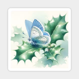 Pop Blue butterfly - Watercolor Butterfly Magnet