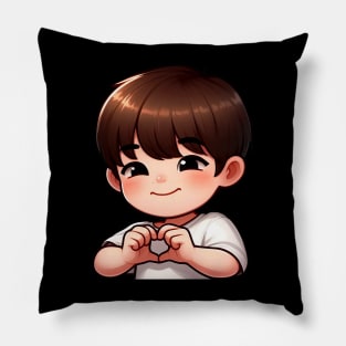 Cool Guy Korean Finger Hearts Kpop Pillow