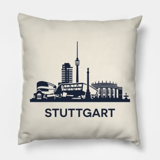 Stuttgart Skyline Emblem Pillow