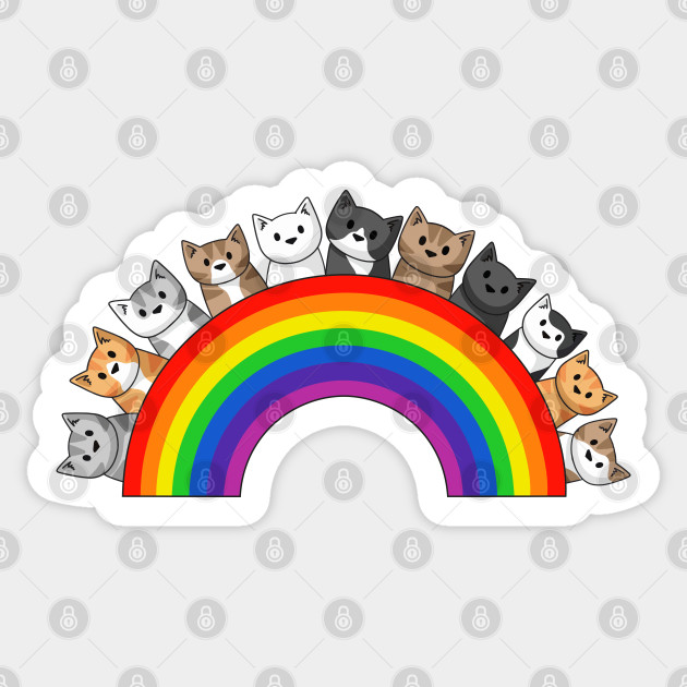 Rainbow Cats - Cats - Sticker