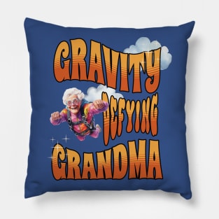 Gravity Defying Grandma, Extreme Sports Pillow