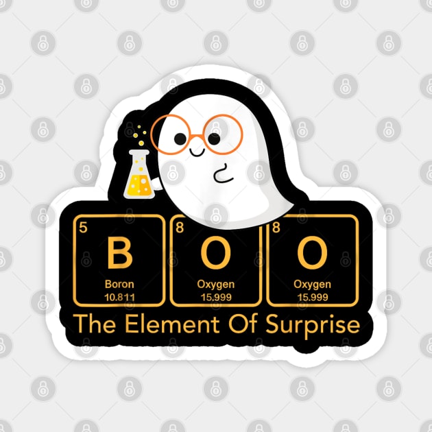 Chemistry Boo The Element Of Surprise Cute Chemist Halloween Magnet by DiffusArt