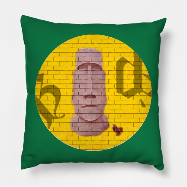 Easter Island Graffiti Pillow by qzizdesigns