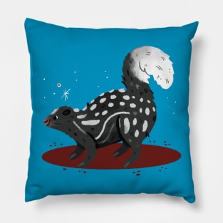 Skunk Painting Hand Drawn Pillow