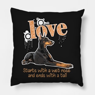 Dobie Mom print Funny Gift for Doberman Dog Mom Pillow