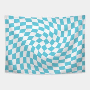 Twisted Checkerboard - Blue and White Tapestry