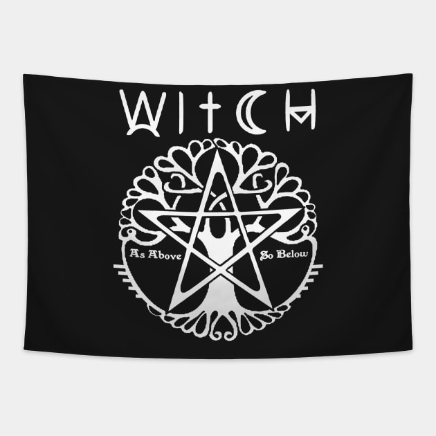 WITCH - WICCA, PAGAN AND WITCHCRAFT T SHIRT AND MERCHANDISE Tapestry by Tshirt Samurai