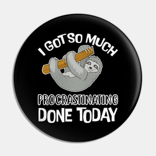 Sloth So Much Procrastinating Done Today Pin