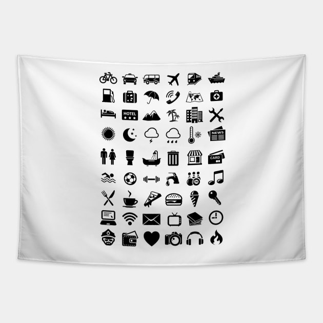 Travel Icons Language Tapestry by juyodesign