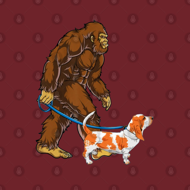 Funny Bigfoot Sasquatch Walking English Bulldog by JameMalbie