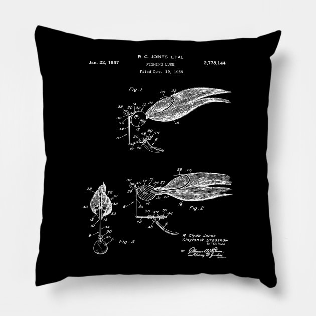 Patent Blueprint Apparel - 1957 Fishing Lure Pillow by MadebyDesign