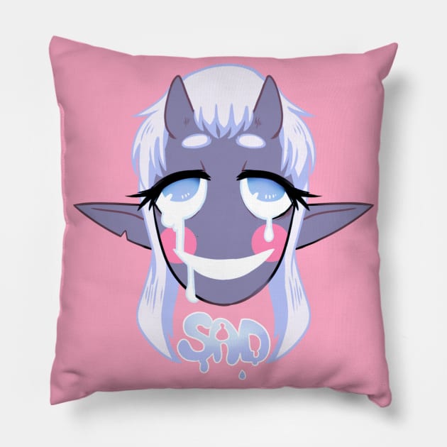 SAD Smile Pillow by SomnaRosent