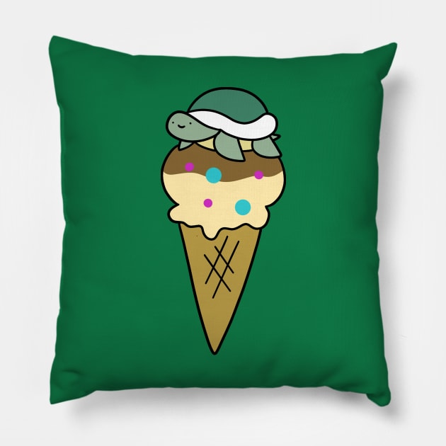 Turtle Icecream Cone Pillow by saradaboru