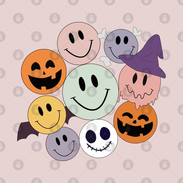 Fun Halloween design with emojis. Nice. Colorful by Ideas Design