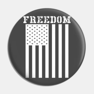 Freedom American Flag Graphic Patriotic Usa Pride Pin
