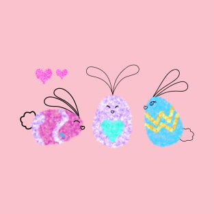 Fuzzy Egg-Bunnies and Little Hearts T-Shirt