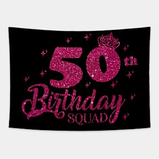 50th Birthday Squad Party 50 Years Old Yellow Gold Tapestry