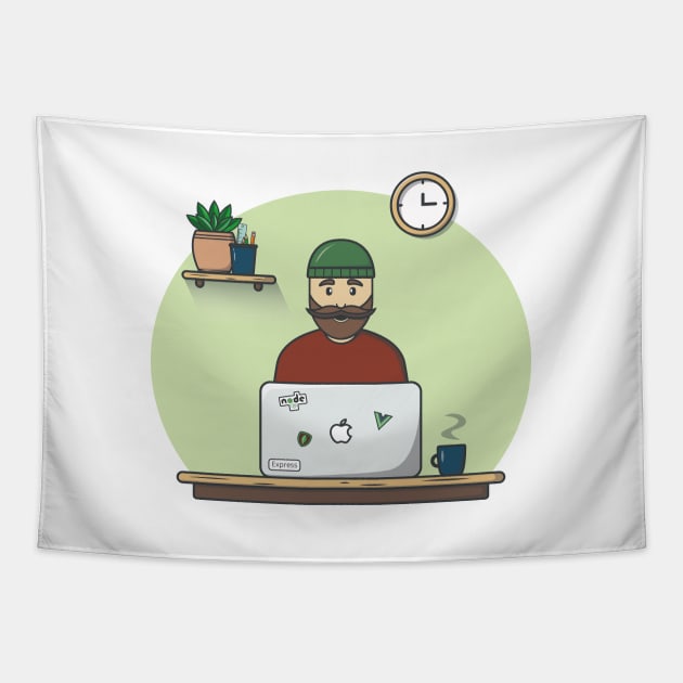 Hipster programmer - 2 Tapestry by OgyDesign