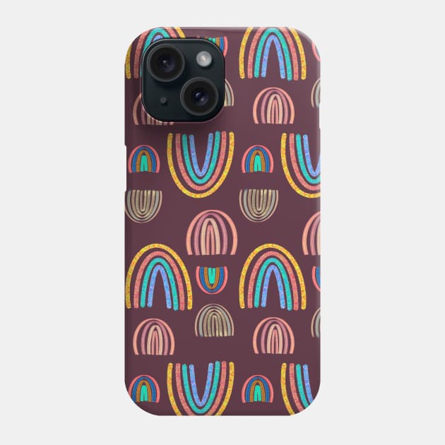 Playful Plum Rainbows of Joy Phone Case by sandpaperdaisy