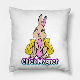 Bunny Chick Magnet White Pillow