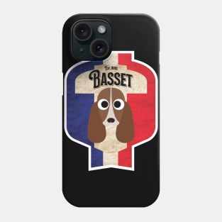 Basset Hound Dog - Distressed French Tricolore Basset Beer Label Design Phone Case