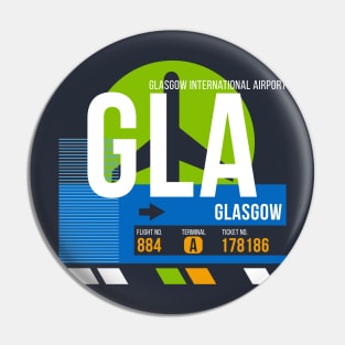 Glasgow (GLA) Airport // Retro Sunset Baggage Tag Pin