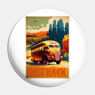 Outback Australia Roadtrip Vintage Travel Art Poster Pin