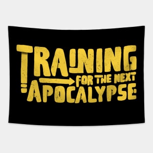 training for the next apocalypse yellow Tapestry