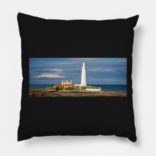 St Mary's Island & Lighthouse, Northumberland, North East England Pillow