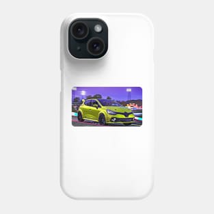 Renault Clio RS Cup Cartoon Drawing Action Print Phone Case