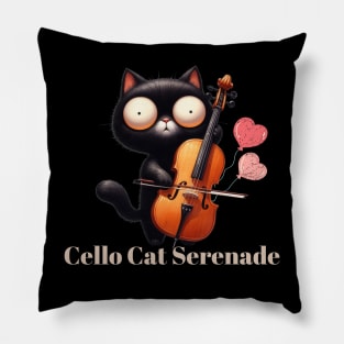 Funny Cat Playing Violin Cello Musician Music Pillow