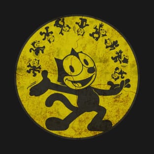 FELIX BLACK CAT JUGLING YELLOW T-Shirt