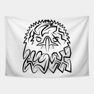 Black and White Tribal Eagle Tapestry